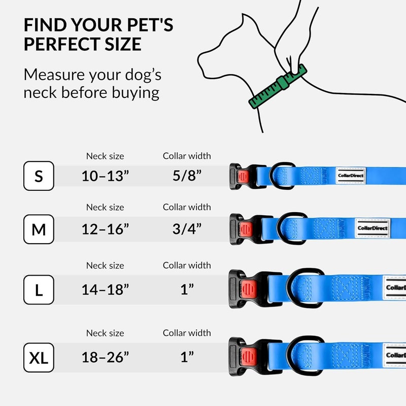 CollarDirect Waterproof Dog Collar - Silicone, Plastic Collar, Odor-Resistant, Easy to Clean, for Large, Medium, Small Dogs - Adjustable Collar with Breakaway Buckle (Neck Fit 10"-13", Blue) - Image 5